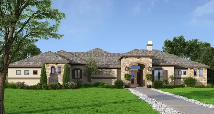 Mediterranean house plans 59-303 - front exterior, 3,373 sq ft, 3 bed, 3 bath house plans | Monster House Plans