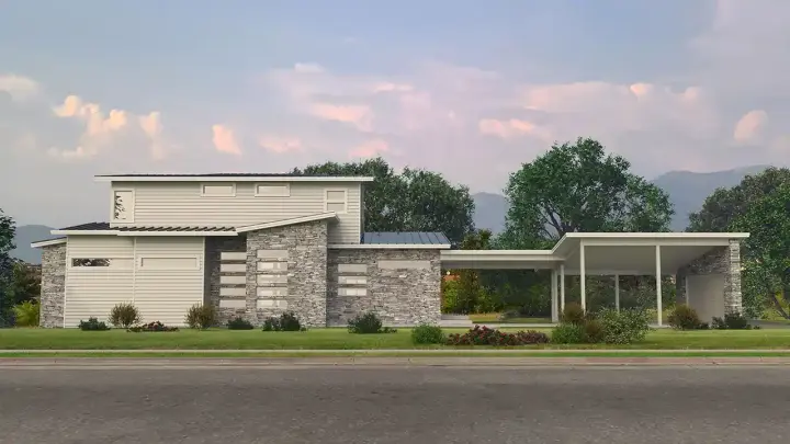 Modern house plans 59-307 - front exterior, 3,498 sq ft, 4 bed, 3 bath house plans | Monster House Plans