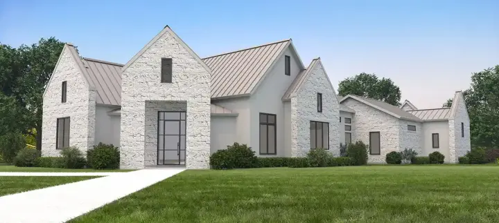 Modern house plans 59-318 - front exterior, 3,779 sq ft, 4 bed, 3 bath house plans | Monster House Plans