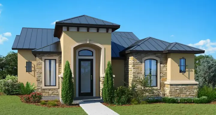 Mediterranean house plans 59-321 - front exterior, 1,755 sq ft, 2 bed, 2 bath house plans | Monster House Plans