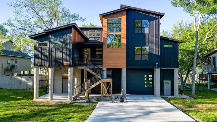 Modern house plans 59-322 - front exterior, 2,839 sq ft, 4 bed, 3 bath house plans | Monster House Plans
