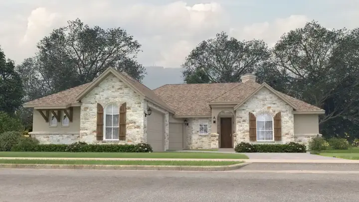 Texas Hill Country house plans 59-327 - front exterior, 2,710 sq ft, 3 bed, 2 bath house plans | Monster House Plans