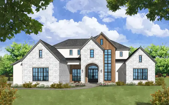 Transitional house plans 59-344 - front exterior, 3,830 sq ft, 4 bed, 4 bath house plans | Monster House Plans