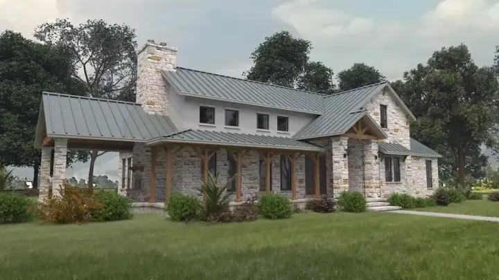 Transitional house plans 59-346 - front exterior, 3,777 sq ft, 3 bed, 3 bath house plans | Monster House Plans