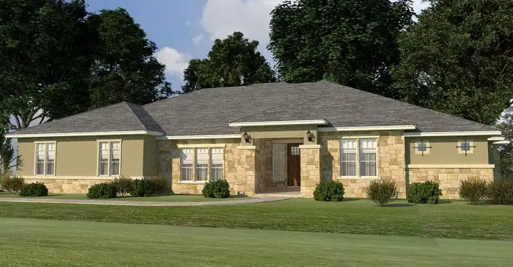 Transitional house plans 59-352 - front exterior, 3,730 sq ft, 4 bed, 3 bath house plans | Monster House Plans