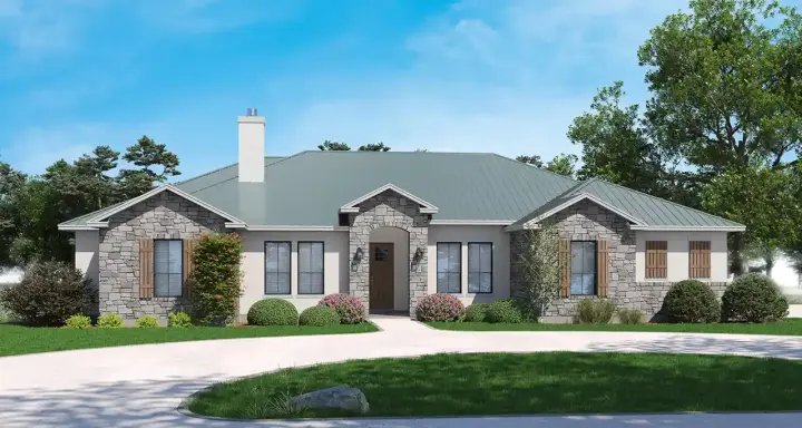Traditional house plans 59-356 - front exterior, 2,644 sq ft, 4 bed, 3 bath house plans | Monster House Plans