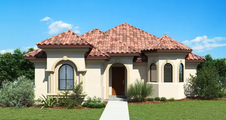 Mediterranean house plans 59-357 - front exterior, 2,072 sq ft, 2 bed, 2 bath house plans | Monster House Plans