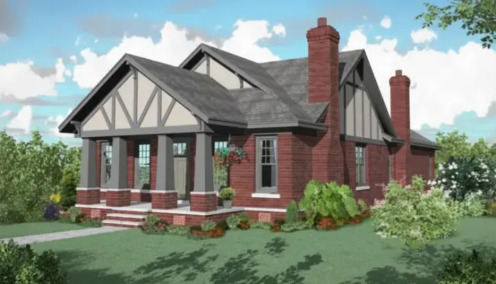 Craftsman house plans 6-1000 - front exterior, 2,293 sq ft, 3 bed, 2 bath house plans | Monster House Plans