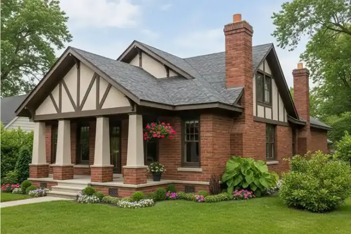 Craftsman house plans 6-1005 - front exterior, 3,000 sq ft, 4 bed, 3 bath house plans | Monster House Plans