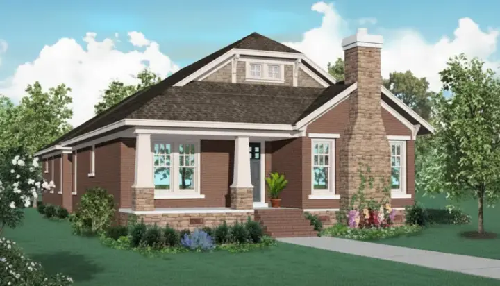 Bungalow house plans 6-1006 - front exterior, 3,160 sq ft, 3 bed, 3 bath house plans | Monster House Plans