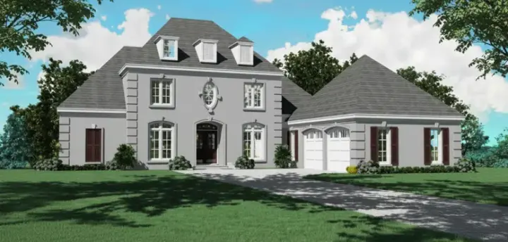 European house plans 6-1010 - front exterior, 3,543 sq ft, 3 bed, 4 bath house plans | Monster House Plans