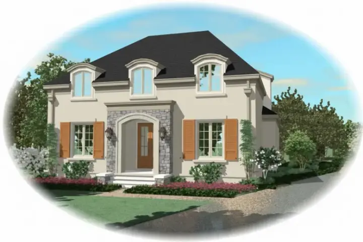 European house plans 6-1015 - front exterior, 3,401 sq ft, 3 bed, 3 bath house plans | Monster House Plans