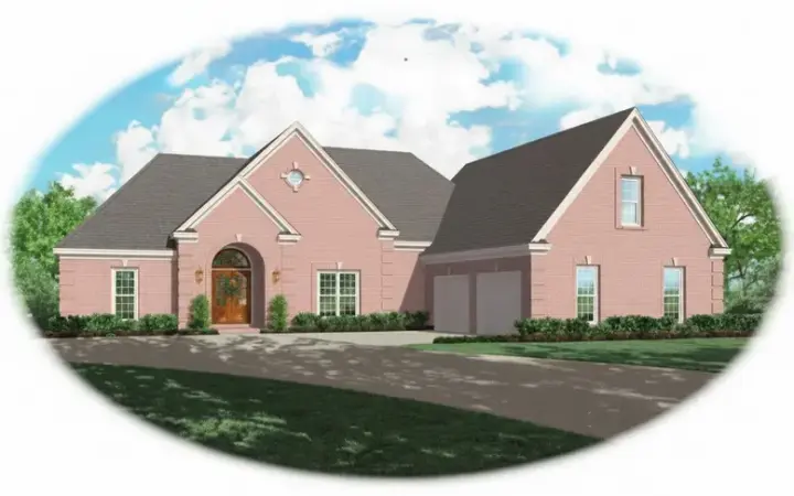 European house plans 6-1018 - front exterior, 2,358 sq ft, 3 bed, 2 bath house plans | Monster House Plans