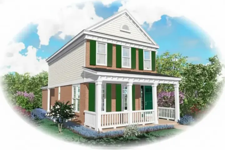Southern house plans 6-102 - front exterior, 1,358 sq ft, 2 bed, 2 bath house plans | Monster House Plans
