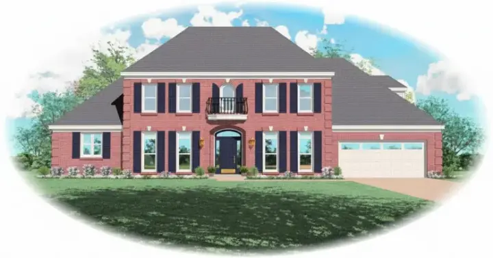 Southern Colonial house plans 6-1023 - front exterior, 3,668 sq ft, 3 bed, 4 bath house plans | Monster House Plans