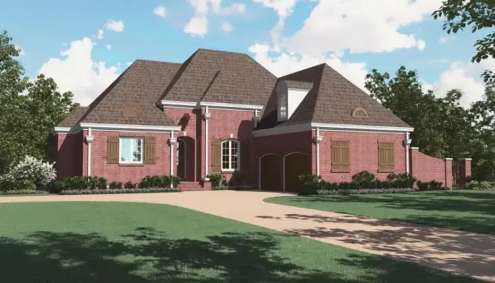European house plans 6-1029 - front exterior, 3,335 sq ft, 3 bed, 3 bath house plans | Monster House Plans