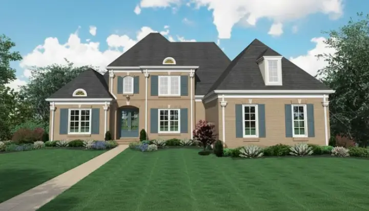 Early American house plans 6-1031 - front exterior, 3,516 sq ft, 4 bed, 3 bath house plans | Monster House Plans