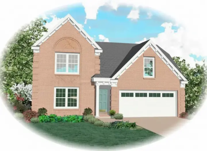 European house plans 6-104 - front exterior, 1,551 sq ft, 3 bed, 2 bath house plans | Monster House Plans