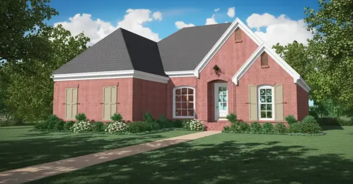 European house plans 6-1047 - front exterior, 2,416 sq ft, 3 bed, 2 bath house plans | Monster House Plans