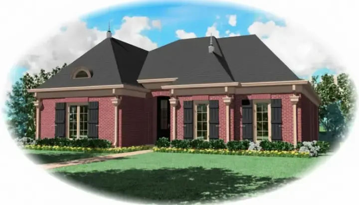 European house plans 6-1057 - front exterior, 2,906 sq ft, 3 bed, 3 bath house plans | Monster House Plans