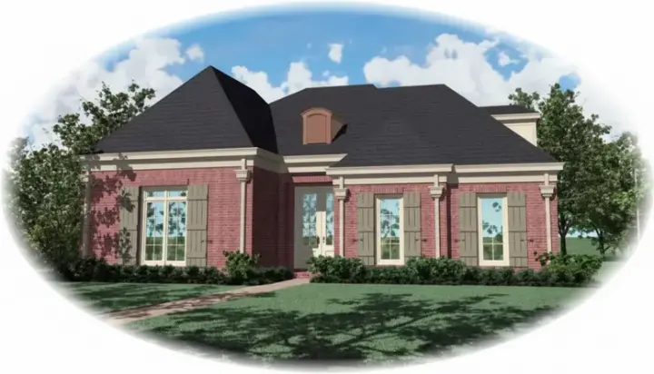 European house plans 6-1058 - front exterior, 2,906 sq ft, 3 bed, 3 bath house plans | Monster House Plans