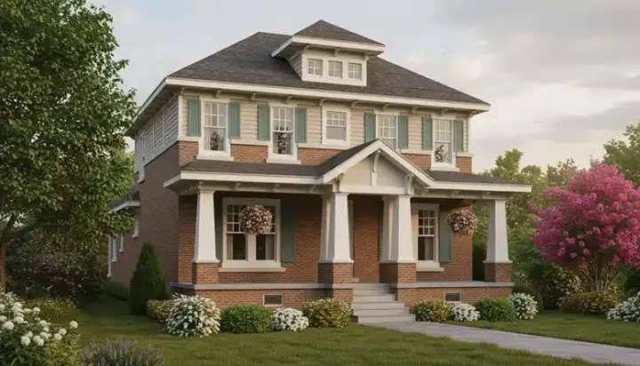 Bungalow house plans 6-1060 - front exterior, 3,448 sq ft, 3 bed, 3 bath house plans | Monster House Plans