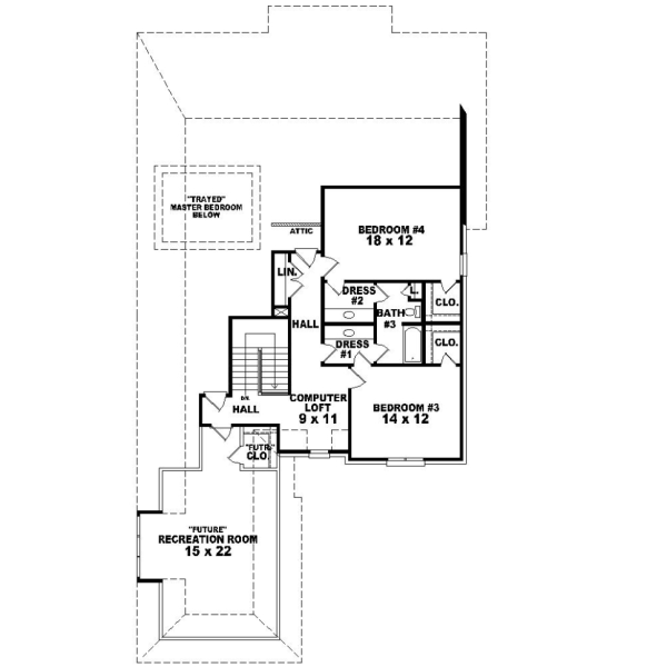 Upper/Second Floor Plan: 6-1075