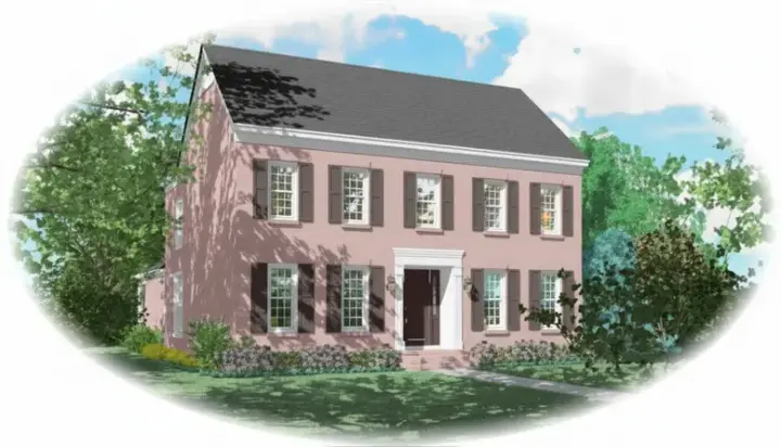 Early American house plans 6-1077 - front exterior, 3,446 sq ft, 4 bed, 3 bath house plans | Monster House Plans
