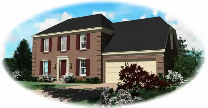 Southern Colonial house plans 6-109 - front exterior, 1,569 sq ft, 3 bed, 2 bath house plans | Monster House Plans