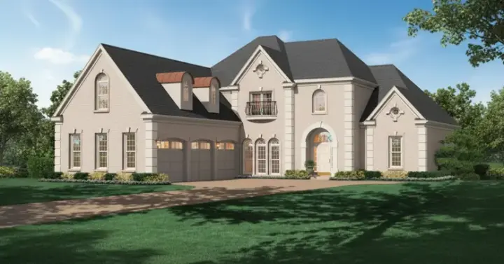 European house plans 6-1099 - front exterior, 4,207 sq ft, 4 bed, 3 bath house plans | Monster House Plans