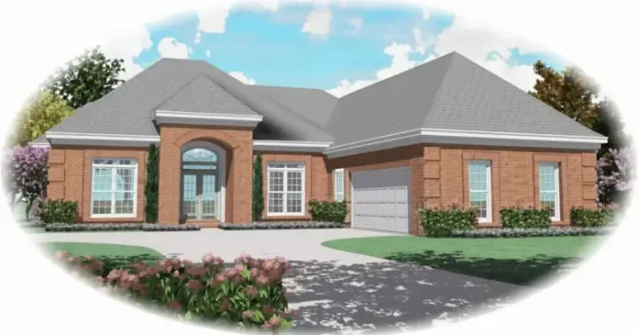 Traditional house plans 6-1104 - front exterior, 2,530 sq ft, 3 bed, 3 bath house plans | Monster House Plans