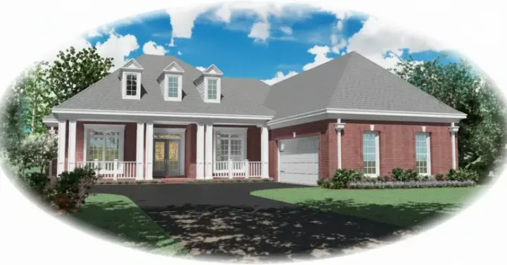 Southwest house plans 6-1105 - front exterior, 2,566 sq ft, 3 bed, 3 bath house plans | Monster House Plans