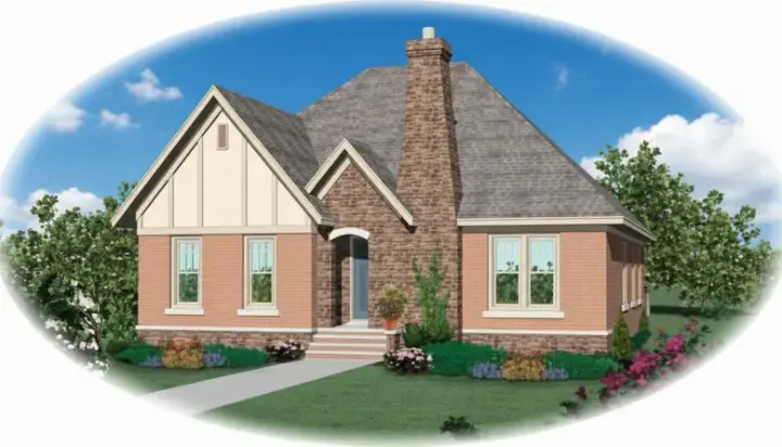 English Country house plans 6-1106 - front exterior, 2,494 sq ft, 3 bed, 2 bath house plans | Monster House Plans
