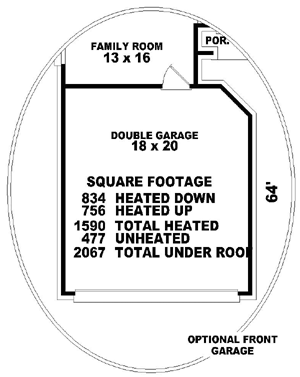 Southern Style Home Design Plan: 6-111