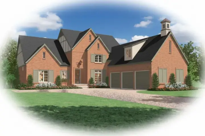 English Country house plans 6-1117 - front exterior, 3,831 sq ft, 4 bed, 3 bath house plans | Monster House Plans