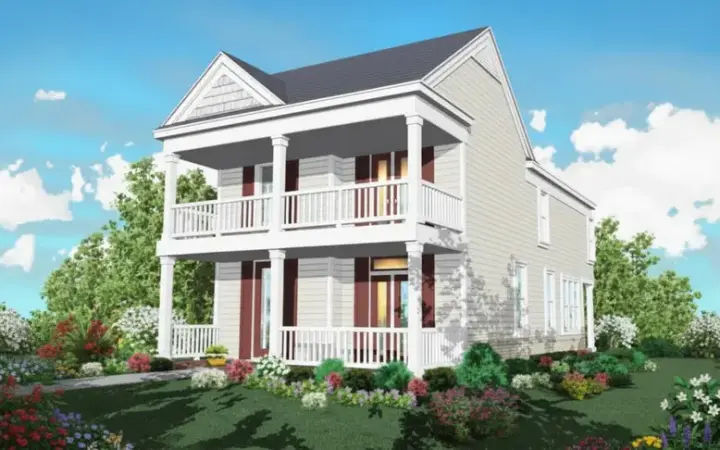 Southern house plans 6-112 - front exterior, 1,720 sq ft, 3 bed, 2 bath house plans | Monster House Plans
