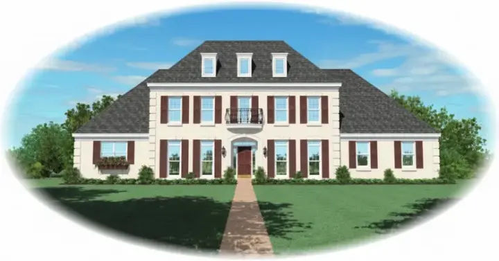 Southern Colonial house plans 6-1123 - front exterior, 3,315 sq ft, 3 bed, 4 bath house plans | Monster House Plans