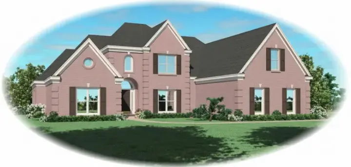 European house plans 6-1129 - front exterior, 3,764 sq ft, 4 bed, 3 bath house plans | Monster House Plans