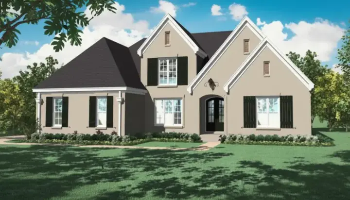 European house plans 6-1132 - front exterior, 3,155 sq ft, 4 bed, 3 bath house plans | Monster House Plans