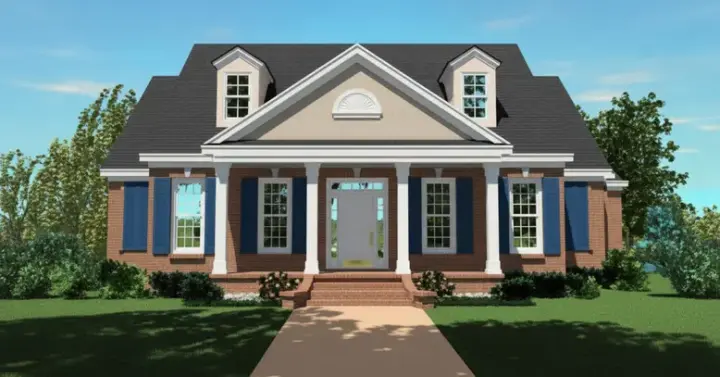 Southern house plans 6-1136 - front exterior, 2,554 sq ft, 3 bed, 2 bath house plans | Monster House Plans