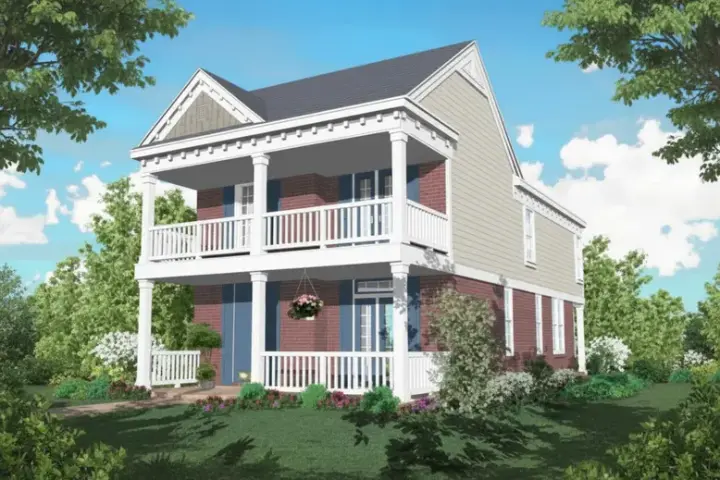 Southern house plans 6-114 - front exterior, 1,749 sq ft, 3 bed, 2 bath house plans | Monster House Plans