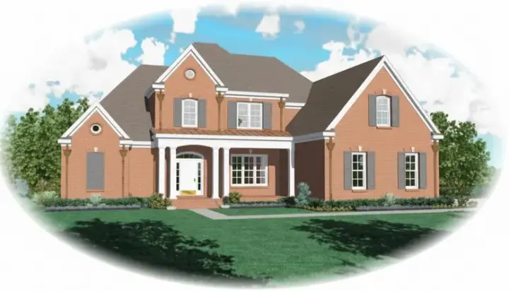 Southern Colonial house plans 6-1144 - front exterior, 4,257 sq ft, 4 bed, 3 bath house plans | Monster House Plans