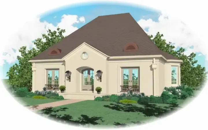 European house plans 6-1152 - front exterior, 2,925 sq ft, 4 bed, 3 bath house plans | Monster House Plans