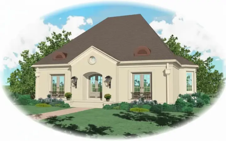European house plans 6-1164 - front exterior, 3,237 sq ft, 4 bed, 3 bath house plans | Monster House Plans