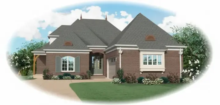 European house plans 6-1167 - front exterior, 3,394 sq ft, 4 bed, 3 bath house plans | Monster House Plans