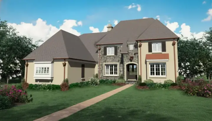 English Country house plans 6-1170 - front exterior, 4,486 sq ft, 4 bed, 4 bath house plans | Monster House Plans