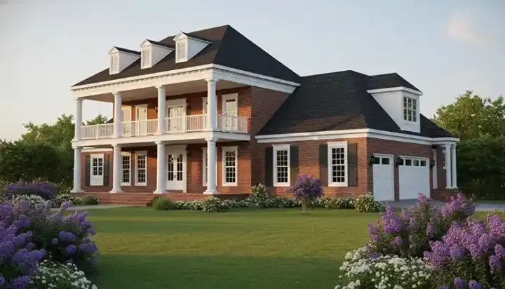 Plantation house plans 6-1173 - front exterior, 3,792 sq ft, 4 bed, 3 bath house plans | Monster House Plans
