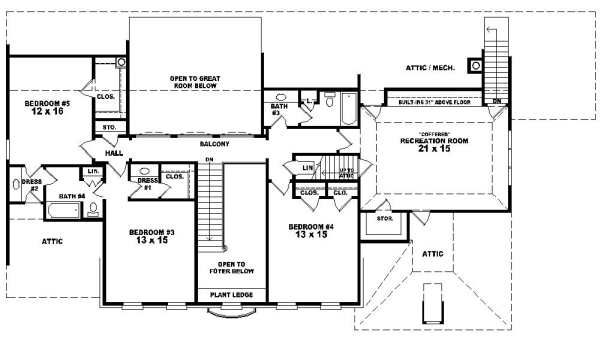 Upper/Second Floor Plan:6-1174