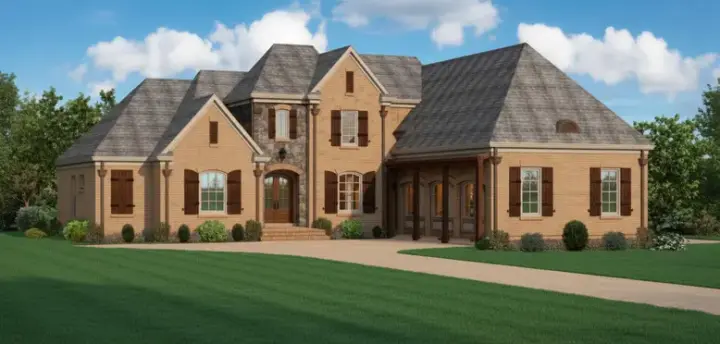 Traditional house plans 6-1181 - front exterior, 3,959 sq ft, 4 bed, 3 bath house plans | Monster House Plans