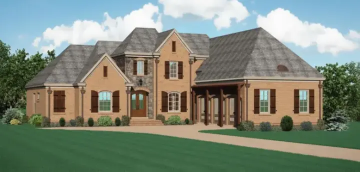 Traditional house plans 6-1182 - front exterior, 4,431 sq ft, 4 bed, 3 bath house plans | Monster House Plans